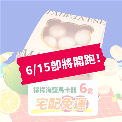 檸檬海鹽馬卡龍6入免運